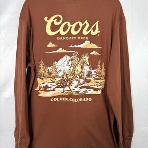 NWOT Coors Banquet XXL Long Sleeve Shirt Brown Western‎ Colorado Graphic Tee